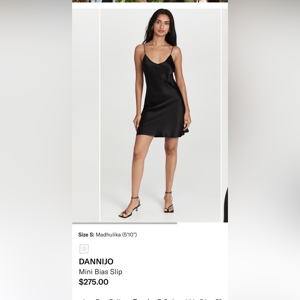 Size medium Dannijo black slip dress.  Brand new with tags.